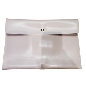 Glass Ladder Co Marilyn Organizer Clutch Blush Pink Leather Snap Closure